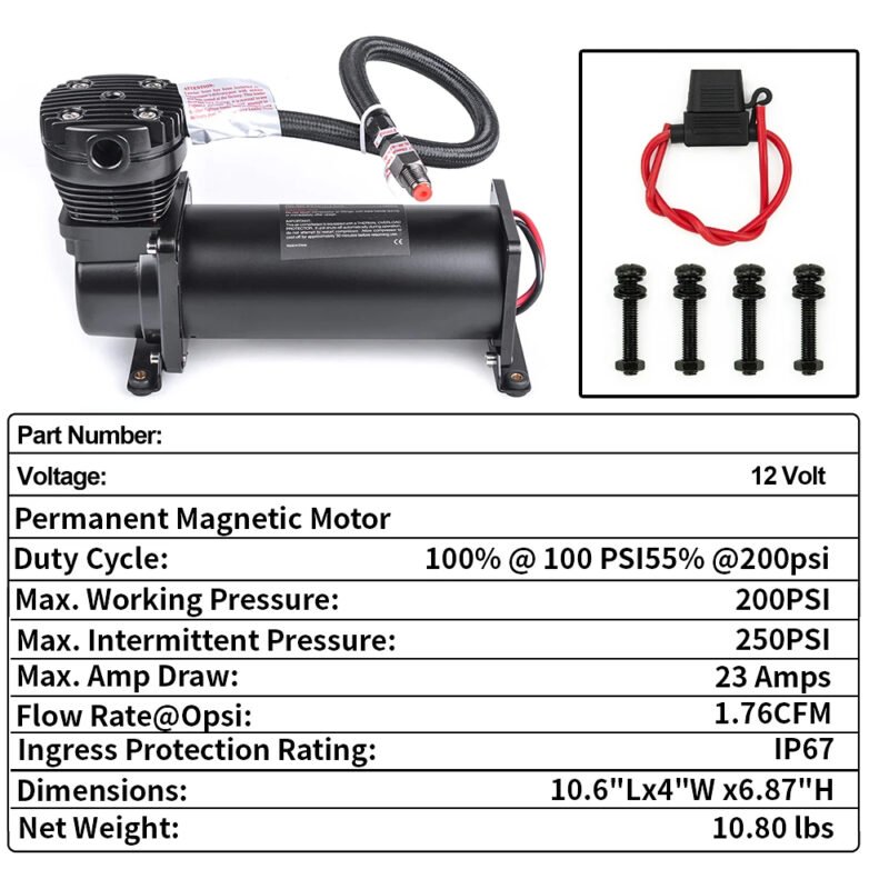 YokoFlex® MAXPOWER 200 PSI High-Performance Air Suspension Compressor - Image 4